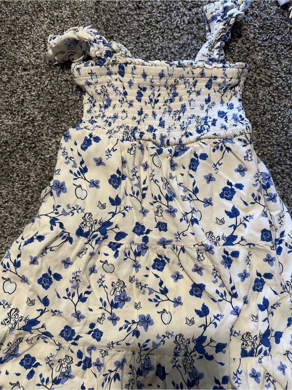 Disney White Sundress with Blue Floral Print